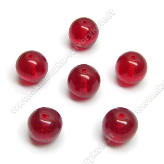 Raudonas stiklas rutuliuko formos 10 mm