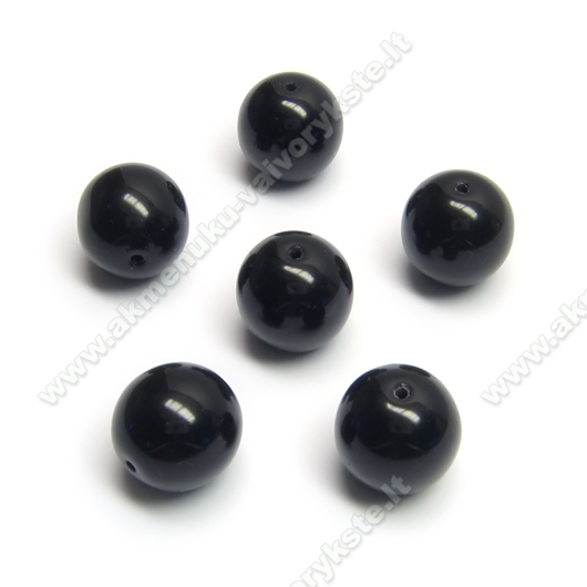Juodas stiklas rutuliuko formos 12 mm