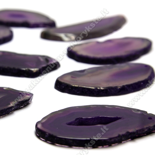 Natūralaus agato šlifuotas grynuolis - pakabukas 50x30 mm