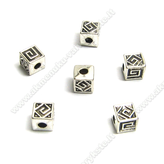 Tibeto sidabro intarpas "Kubelis su ornamentais"