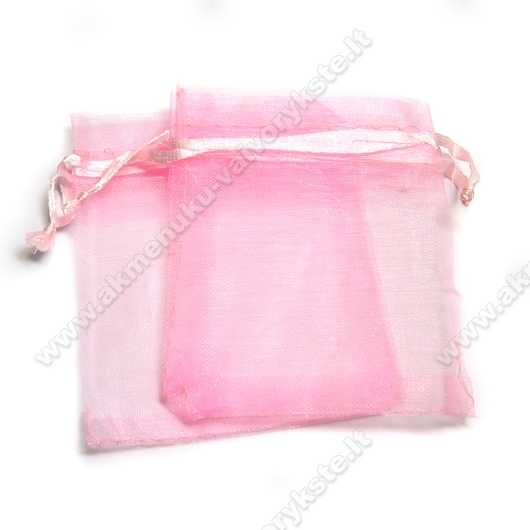 Organza maišelis rožinės spalvos 9.5 x 11.5 cm
