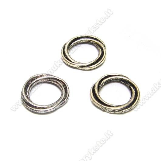 Sendinto sidabro spalvos pintas žiedelis