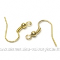 Aukso spalvos auskarų kabliukų su karoliuku pora 18 mm