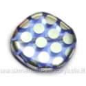 Stiklas melsvas taškuotas netaisyklingo disko formos 20 mm