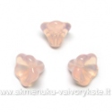 Rausvo opalito spalvos stiklinė kepurėlė - gėlytė 10x12 mm