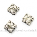 Tibeto sidabro intarpai rombo formos "Chinese Knot"