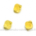 Čekiškas stiklas geltonas dvipusio konuso formos 4 mm