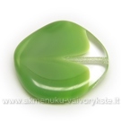 Stiklas perlamutriškai žalias margas netaisyklingo disko formos 20 mm