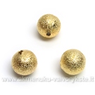 Aukso spalvos metaliniai karoliukai "žvaigždžių dulkės" 10 mm