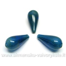 Pūstas stiklas mėlynai žalias lašo formos 30 mm