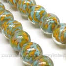 Lampwork stiklas meslvai oranžinis apvalus 14 mm